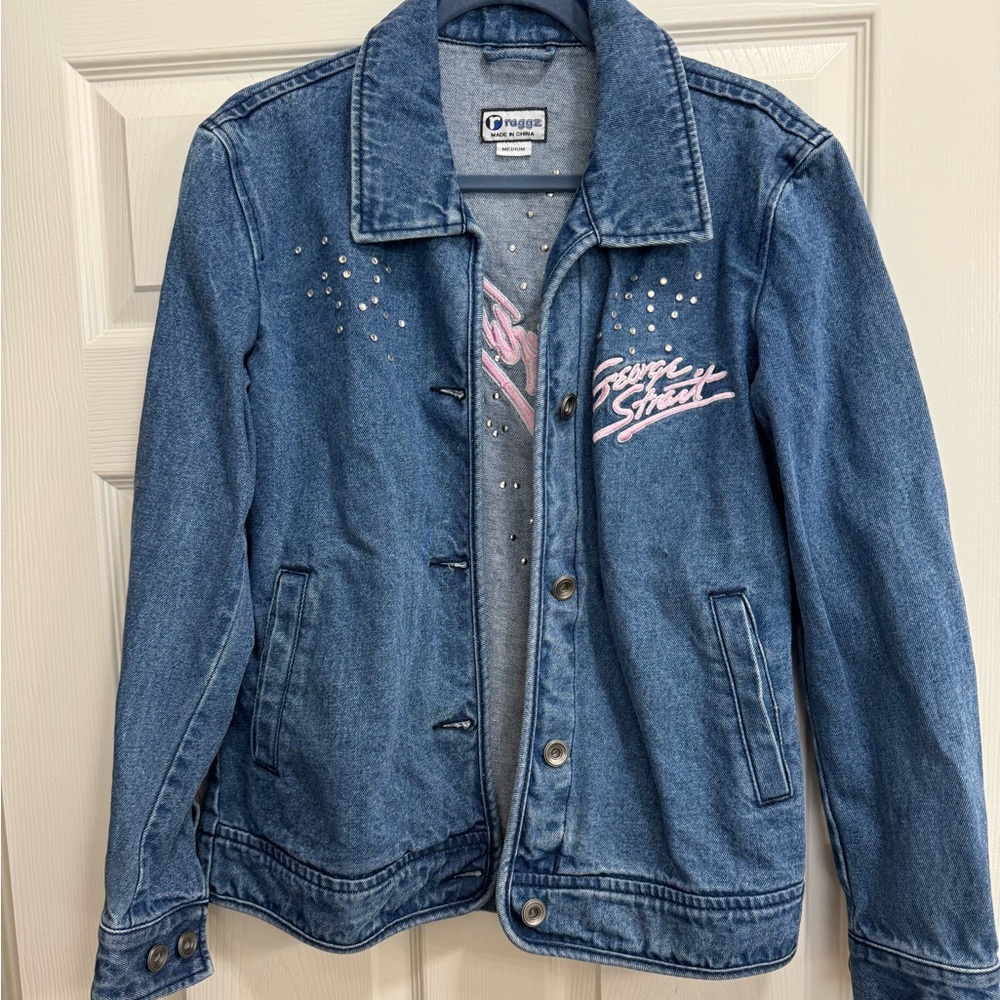 George Strait Raggz Strait Girl rhinestone blue Jean jacket